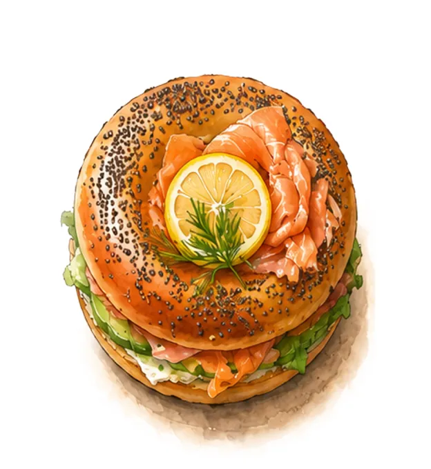 un beignet au saumon